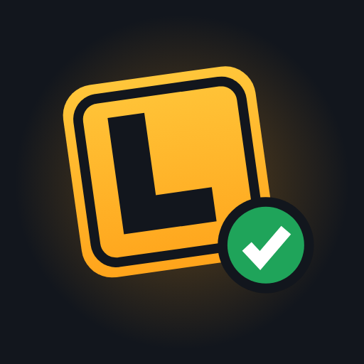 Learners Test Australia app icon: a yellow learner plate with a black L on a dark background